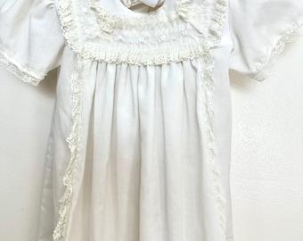 Vintage Baptismal Gown with Bonnet by Alexis Made In USA, Size 6-9 Months