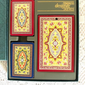 Jeu de cartes à jouer Congress Designer vintage, de deux jeux de cartes avec bloc-notes
