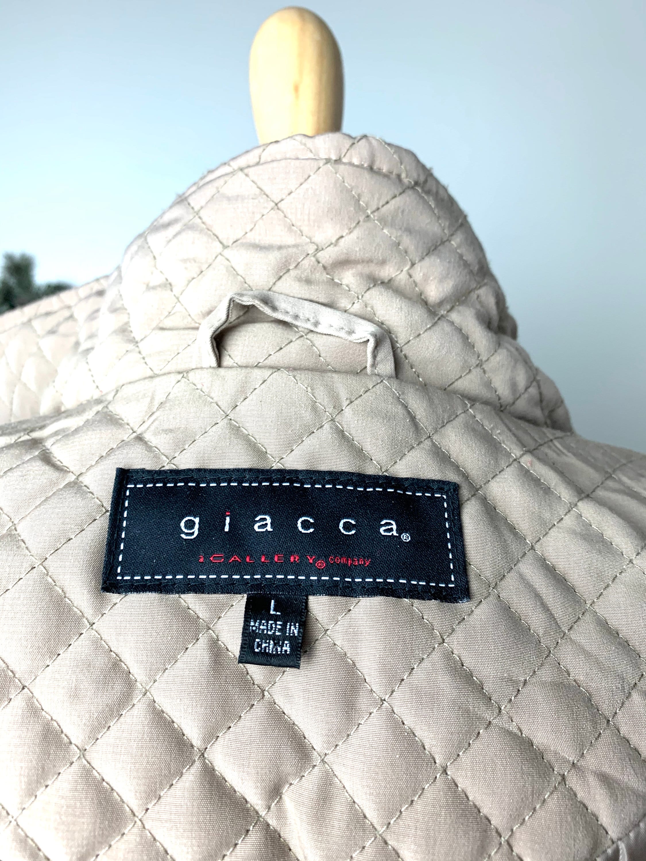 Giacca Gallery Beige Quilted Jacket, Size L - Etsy