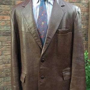 Brown Leather Jacket Clipper Mist Size 48R - Etsy