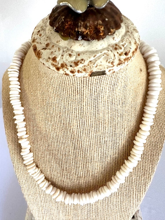 Authentic 16" Puka Shell Necklace, 1970 - image 1