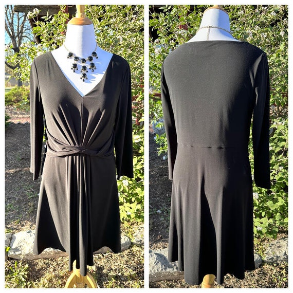 Vintage Classic Little Black Fit and Flare Dress,… - image 1