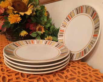 Noritake Progression Mardi Gras Dessert Plates, 1970s