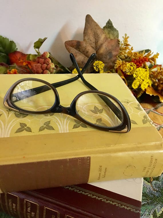 Vintage Bronze Cat Eye Glasses, 1950s - image 1