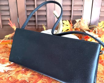 Vintage Antonio Melani Black Satin Clutch/Hand Bag