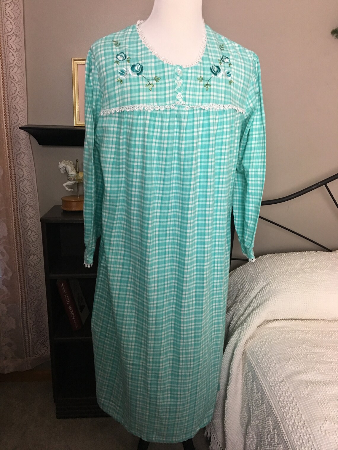 Women's Cotton Flannel Nightgown Anthony Richards Queen | Etsy