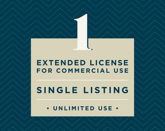One Extended Commercial License // Individual Listing // for commercial unlimited use
