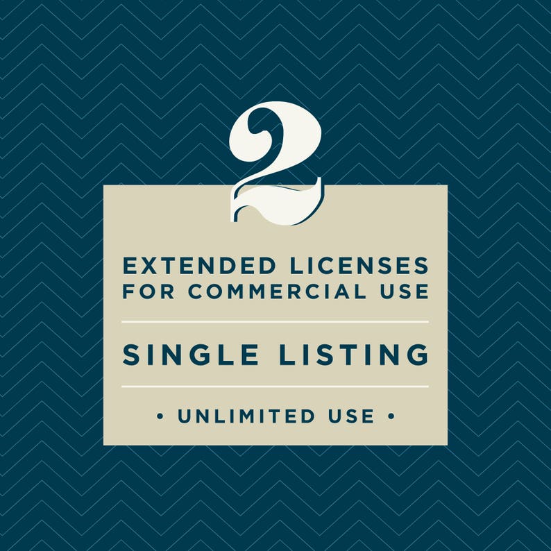 Two Extended Commercial Licenses Bundle // Individual Listing // for ...
