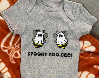 Halloween Boo-Bees Baby Onesie: Spooky Cotton Bodysuit