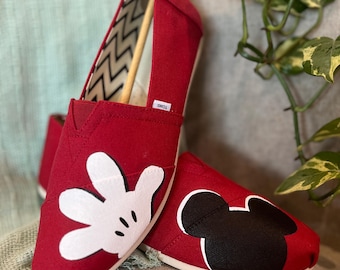 Mix N Match Mickey Mouse inspired custom TOMS shoes- disney