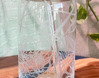 Etched Can Glass- custom name *ADD ON*- iced coffee glass