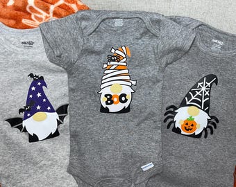 Halloween Gnome Baby Onesie: Spooky Cotton Bodysuit