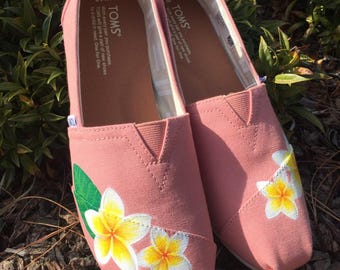 Plumeria Flower Custom TOMS Hawaii Aloha