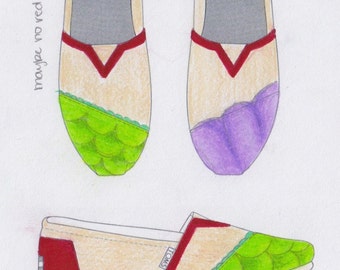 Little Mermaid/ Ariel inspired TOMS shoes- disney