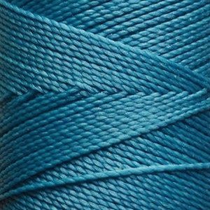 707 - Turquoise - 188 yds macrame cord bobbin. Waxed polyester thread spool. Linhasita. Art supply. 172 m / 188 yds, 1 mm thick (707)
