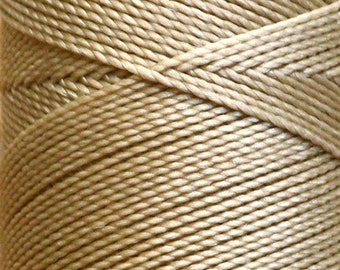 05 - Ivory - 188 yds macrame cord bobbin. Waxed polyester thread spool. Linhasita. Art supply. 172 m / 188 yds, 1 mm thick