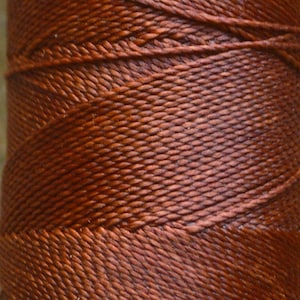 25 - Dark terracotta - 188 yds. Orange Red Waxed polyester thread spool. Linhasita. Art supply. 172 m / 188 yds, 1 mm thick (25)