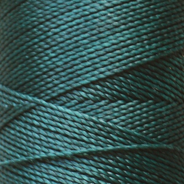 386 - Deep forest - 188 yds green macrame cord. Waxed polyester thread spool. Linhasita. Art supply. 172 m / 188 yds, 1 mm thick