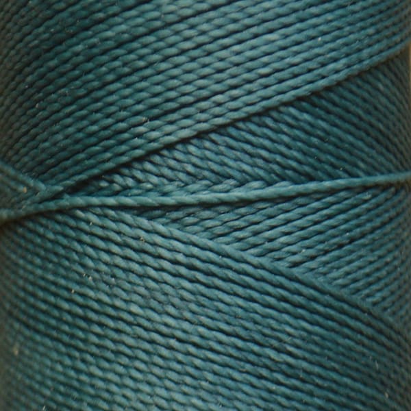 228 - Teal blue macrame whole cord bobbin. Waxed polyester thread spool. Linhasita. Art supply. 172 m / 188 yds, 1 mm thick