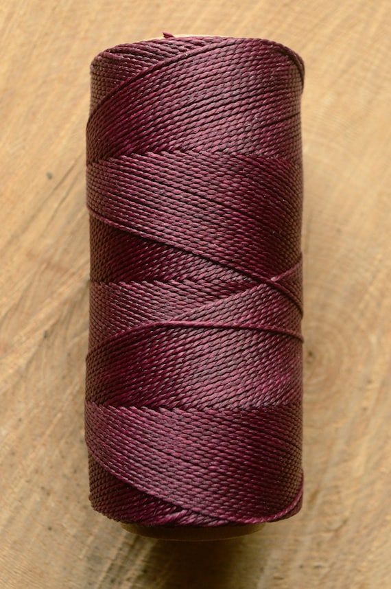 632 - Aubergine Purple Macrame Cord Bobbin. Deep Purple