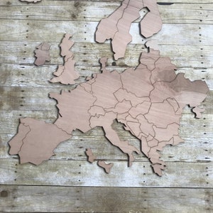 Mapas de marcado: Europa para el collage de pared de viajes. Buena jubilación, regalo de recién casados.
