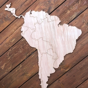 Marcação de mapas - colagem de fotos de férias DIY na América do Sul