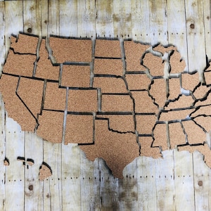 Cartes de marquage - Carte de cork des États-Unis pour la décoration de mur de photos d’artisanat
