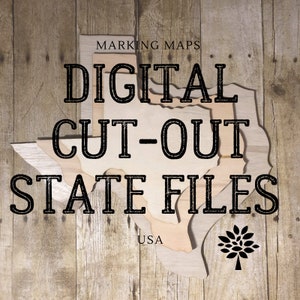 Arquivos de estado de recorte digital - Estados Unidos. Use para Cricut