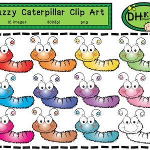 Caterpillar Clip Art, Insect Clip Art, Bug Clip Art, Caterpillar Digital Download, Insect digital art
