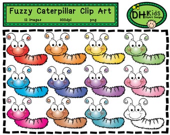Caterpillar Clip Art, Insect Clip Art, Bug Clip Art, Caterpillar Digital Download, Insect digital art