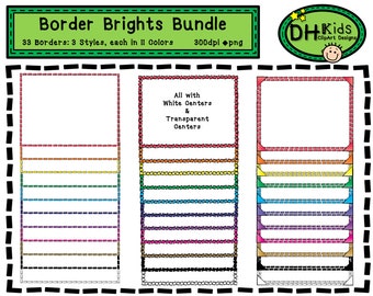 Border Clip Art - Scrapbook Borders - Border Instant Download - Scrapbook Frames Clip Art - Bordures et cadres de classe