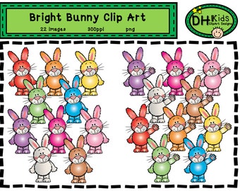 Bunny Clip Art, Bunny Clipart, rabbit clipart, Bunnies party theme, Rabbit Digital Clipart, Instant Download, rabbit party theme, classroom