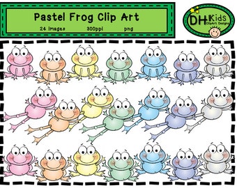 Frog Clip Art, Frog Clipart, Digital Clipart, Instant Download, frog instant download, frog party theme, frog scrapbook, spring clipart frog