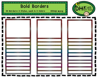 Bold Borders Clip Art - Borders Instant Download - Scrapbooking Borders - Classroom Borders - Border Digital Downloard Clipart