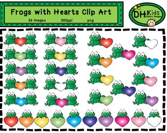 Frog Clip Art, Digital Frog Art, Frog Clipart, Frog Instant Download, Frog Art, Frog Images, Teacher Clip Art, Scrapbook Clip Art, Frog