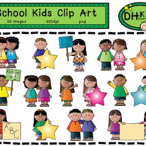 School Kids Clip Art, Kids Clipart, Boy Clip Art, Girl Clipart, Digital Clipart, Instant Download, teacher clipart, classroom clipart, kids