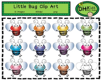 Bug Clip Art - Bee Clip Art, Insect Clipart, Insect instant download, Bug art, insect download, classroom clipart