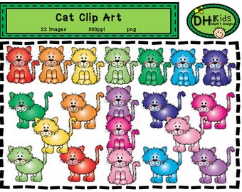 Cat Clip Art, Cat Clipart, Kitten Clip Art, Digital Clipart, Pet Clip Art, Cat Instant Download, Cat Scrapbook Clipart, Pet Clipart, Kitten
