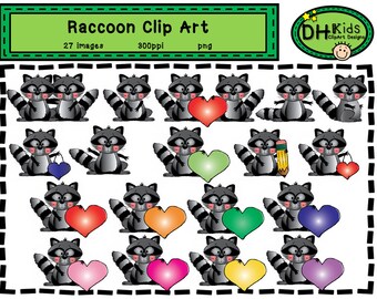 Raccoon Clip Art, raccoon clipart, Digital Download, raccoon instant download, raccoon printable, classroom clipart, raccoon party theme