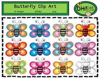 Butterfly Clip Art - Insect Clip Art, Bug Clip Art, Butterfly Digital Download