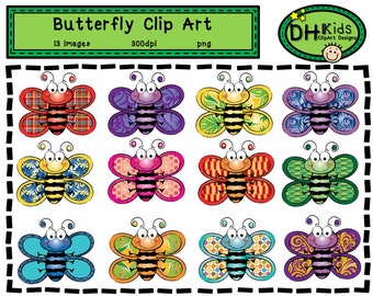 Butterfly Clip Art - Insect Clip Art, Bug Clipart, Butterfly instant download, Bug art, insect clipart, classroom clipart