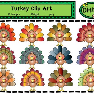 Turkey Clip Art - Thanksgiving Clip Art - Thanksgiving Digital Download - November Clip Art - Fall Scrapbook Clipart - Autumn Art - Thankful