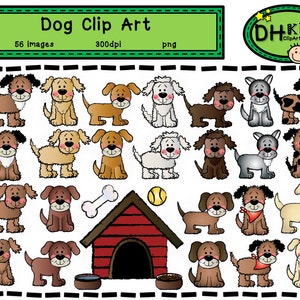 Dog Clip Art, Digital Clipart, Classroom Printable Art, Digital Download, Pet Clip Art