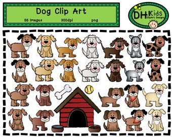 Dog Clip Art, Digital Clipart, Classroom Printable Art, Digital Download, Pet Clip Art