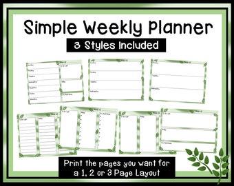 Weekly Schedule - Simple Printable Schedule - Teacher Planner - Plan Book - Reflective Journal - Instant Download - Weekly Agenda Chart