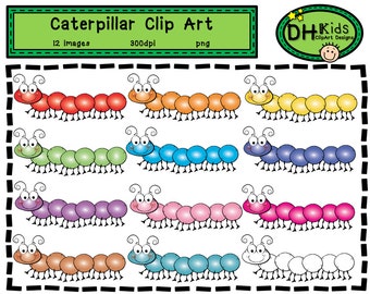 Caterpillar Clip Art - Insect Clip Art - Metamorphosis Clip Art, Bug instant download, Bug art, insect download, classroom clipart