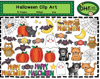 Halloween Clip Art - Digital Clipart - Fall Clip Art - Instant Download - Autumn Scrapbook Art - Classroom Clip Art