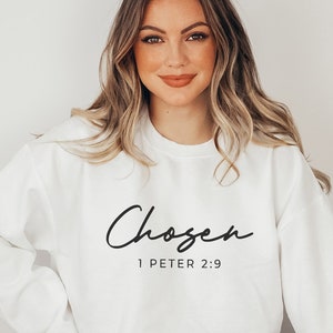Chosen Sweatshirt, Peter 2:9, Chosen Hoodie, Christian Hoodies For Women, Christian Christmas Gift, Aesthetic, Christian Fall Winter Sweater
