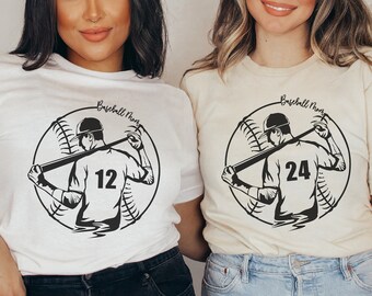 Personalized Baseball Mom Shirt, Custom Baseball Mom Tshirt, Kids Number Baseball Mom Shirt, Baseball Mama Shirt, Baseball Mom Group Shirt