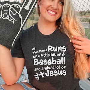 This Mama Runs on Baseball and Jesus, Christian Baseball Shirt, Baseball Mom, Jesus and Baseball, Baseball Mama, Baseball Gift for Mom